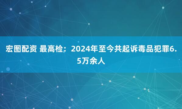 宏图配资 最高检：2024年至今共起诉毒品犯罪6.5万余人