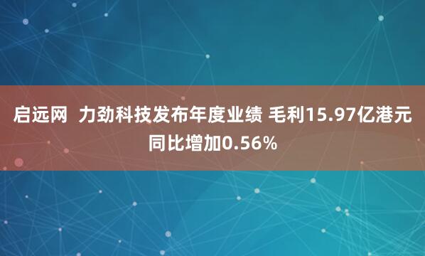 启远网  力劲科技发布年度业绩 毛利15.97亿港元同比增加0.56%