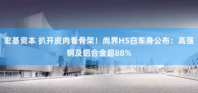 宏基资本 扒开皮肉看骨架！尚界H5白车身公布：高强钢及铝合金超88%